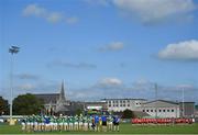 9 August 2020; Both teams stand for the National Anthem ahead of the Galway County Senior Hurling Championship Group 1 match between Tommy Larkins and Tynagh Abbey Duniry at Duggan Park in Ballinasloe, Galway. Photo by Ramsey Cardy/Sportsfile