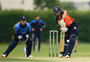 9 August 2020; Gaby Lewis of Scorchers plays a shot during the Women's Super Series match between Scorchers and Typhoons at Pembroke Cricket Club in Park Avenue, Dublin. Photo by Sam Barnes/Sportsfile