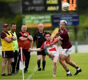 9 August 2020; James McCaughey of Donaghmoyne in action against Desmond Ward of Ballybay during the Monaghan Senior Football Championship Group 1 Round 3 match between Ballybay and Donaghmoyne at Ballybay Pearse Brothers GAA Club in Ballybay, Monaghan. Photo by Philip Fitzpatrick/Sportsfile