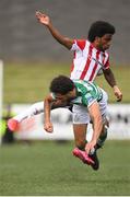 9 August 2020; Roberto Lopes of Shamrock Rovers in action against Walter Figueira of Derry City during the SSE Airtricity League Premier Division match between Derry City and Shamrock Rovers at Ryan McBride Brandywell Stadium in Derry. Photo by Stephen McCarthy/Sportsfile