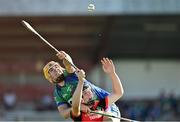 9 August 2020; Adam Page of Tommy Larkins in action against David Jordan of Tynagh Abbey Duniry during the Galway County Senior Hurling Championship Group 1 match between Tommy Larkins and Tynagh Abbey Duniry at Duggan Park in Ballinasloe, Galway. Photo by Ramsey Cardy/Sportsfile