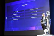 9 August 2020; A general view during the UEFA Champions League 2020/21 First Qualifying Round Draw at the UEFA Headquarters, The House of European Football in Nyon, Switzerland. Photo by UEFA via Sportsfile