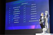 9 August 2020; A general view following the UEFA Champions League 2020/21 First Qualifying Round Draw at the UEFA Headquarters, The House of European Football in Nyon, Switzerland. Photo by UEFA via Sportsfile