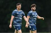 10 August 2020; Thomas Clarkson, left, and Michael Milne during Leinster Rugby squad training at UCD in Dublin. Photo by Ramsey Cardy/Sportsfile