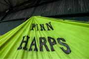10 August 2020; A Finn Harps flag is seen prior to the Extra.ie FAI Cup First Round match between Finn Harps and St. Patrick's Athletic at Finn Park in Ballybofey, Donegal. Photo by Stephen McCarthy/Sportsfile