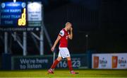 10 August 2020; Georgie Kelly of St Patrick's Athletic during the closing stages of the Extra.ie FAI Cup First Round match between Finn Harps and St. Patrick's Athletic at Finn Park in Ballybofey, Donegal. Photo by Stephen McCarthy/Sportsfile