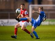 10 August 2020; Adrian Delap of Finn Harps and Rory Feely of St Patrick's Athletic during the Extra.ie FAI Cup First Round match between Finn Harps and St. Patrick's Athletic at Finn Park in Ballybofey, Donegal. Photo by Stephen McCarthy/Sportsfile