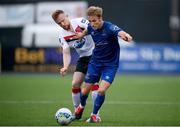 11 August 2020; Will Longbottom of Waterford in action against Sean Hoare of Dundalk during the Extra.ie FAI Cup First Round match between Dundalk and Waterford FC at Oriel Park in Dundalk, Louth. Photo by Stephen McCarthy/Sportsfile