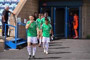 8 August 2020; Alan Bennett of Cork City leads out his side ahead of the SSE Airtricity League Premier Division match between Waterford and Cork City at RSC in Waterford. Photo by Sam Barnes/Sportsfile