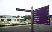 13 August 2020; A general view of signage prior to racing at Leopardstown in Dublin. Photo by David Fitzgerald/Sportsfile