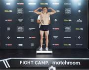 13 August 2020; Eric Donovan weighs in at Matchroom Fight Camp in Brentwood, Essex, England, ahead of his IBF Inter-Continental Super Feather Title clash with Zelfa Barrett on Friday Night. Photo by Mark Robinson / Matchroom Boxing via Sportsfile