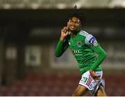 14 August 2020; Ricardo Dinanga of Cork City celebrates after scoring his side's third goal during the SSE Airtricity League Premier Division match between Cork City and Sligo Rovers at Turners Cross in Cork. Photo by Seb Daly/Sportsfile