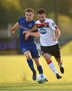 14 August 2020; Patrick Hoban of Dundalk in action against Jake Davidson of Waterford during the SSE Airtricity League Premier Division match between Dundalk and Waterford at Oriel Park in Dundalk, Louth. Photo by Stephen McCarthy/Sportsfile