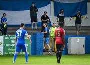 15 August 2020; Finn Harps manager Ollie Horgan leaves the field after being sent to the stand by referee Ben Connolly during the SSE Airtricity League Premier Division match between Finn Harps and Bohemians at Finn Park in Ballybofey, Donegal. Photo by Seb Daly/Sportsfile
