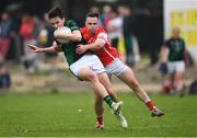 15 August 2020; Adam Doyle of Parnells is tackled by Luke Tracey of Cuala during the Dublin County Senior 2 Football Championship Group 2 Round 3 match between Cuala and Parnells at Hyde Park in Glenageary, Dublin. Photo by Piaras Ó Mídheach/Sportsfile