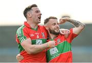 15 August 2020; Philip McMahon, left, and Dillon Keating of Ballymun Kickhams following the Dublin County Senior 1 Football Championship Group 1 Round 3 match between Ballymun Kickhams and Thomas Davis at Parnell Park in Dublin. Photo by Ramsey Cardy/Sportsfile