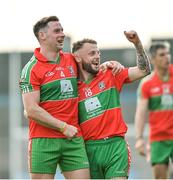 15 August 2020; Philip McMahon, left, and Dillon Keating of Ballymun Kickhams following the Dublin County Senior 1 Football Championship Group 1 Round 3 match between Ballymun Kickhams and Thomas Davis at Parnell Park in Dublin. Photo by Ramsey Cardy/Sportsfile