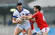 15 August 2020; Eamon Fennell of St Vincent's in action against Chris Barrett of Clontarf during the Dublin County Senior 1 Football Championship Group 3 Round 3 match between Clontarf and St. Vincent's at Parnell Park in Dublin. Photo by Ramsey Cardy/Sportsfile