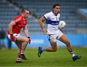 15 August 2020; Shane Carthy of St Vincent's in action against Conor Doran of Clontarf during the Dublin County Senior 1 Football Championship Group 3 Round 3 match between Clontarf and St. Vincent's at Parnell Park in Dublin. Photo by Ramsey Cardy/Sportsfile