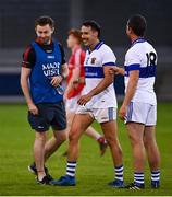 15 August 2020; Jack McCaffrey of Clontarf with Shane Carthy, centre, and Ger Brennan of St Vincent's following the Dublin County Senior 1 Football Championship Group 3 Round 3 match between Clontarf and St. Vincent's at Parnell Park in Dublin. Photo by Ramsey Cardy/Sportsfile