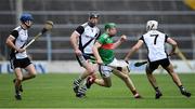 16 August 2020; Brian McGrath of Loughmore-Castleiney in action against Kilruane MacDonagh's players, from left, James Cleary, Séamus Hennessy, and Craig Morgan during the Tipperary County Senior Hurling Championship Group 3 Round 3 match between Kilruane McDonagh's and Loughmore Castleiney at Semple Stadium in Thurles, Tipperary. Photo by Piaras Ó Mídheach/Sportsfile
