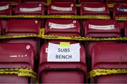 16 August 2020; A general view of the substitutes bench at Richmond Park prior to the SSE Airtricity League Premier Division match between St Patrick's Athletic and Shamrock Rovers at Richmond Park in Dublin. Photo by Stephen McCarthy/Sportsfile