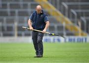 16 August 2020; Thurles groundsman Dave Hanley tends to the pitch at half-time during the Tipperary County Senior Hurling Championship Group 3 Round 3 match between Kilruane McDonagh's and Loughmore Castleiney at Semple Stadium in Thurles, Tipperary. Photo by Piaras Ó Mídheach/Sportsfile