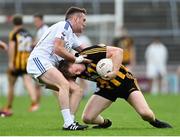 16 August 2020; Paul Donnellan of Mountbellew/Moylough in action against Fiach Ó Béarra of Mícheál Breathnachs during the Galway County Senior Football Championship Group 2 match between Mícheál Breathnachs and Mountbellew/Moyloug at Pearse Stadium in Galway. Photo by Ramsey Cardy/Sportsfile