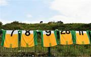 16 August 2020; Glenswilly jerseys are laid out prior to the Donegal County Senior Football Championship Round 1 match between Kilcar and Glenswilly at Towney Park in Kilcar, Donegal. Photo by Seb Daly/Sportsfile