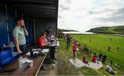 16 August 2020; Members of the media watch on from their position during the Donegal County Senior Football Championship Round 1 match between Kilcar and Glenswilly at Towney Park in Kilcar, Donegal. Photo by Seb Daly/Sportsfile