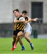 16 August 2020; Gary Sweeney of Mountbellew/Moylough is tackled by Ruadhan Ó Curraoin of Mícheál Breathnachs during the Galway County Senior Football Championship Group 2 match between Mícheál Breathnachs and Mountbellew/Moyloug at Pearse Stadium in Galway. Photo by Ramsey Cardy/Sportsfile