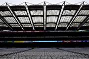 16 August 2020; An empty Canal End in Croke Park Stadium at 3.28pm during what would be the playing of Amhrán na bhFiann on the original scheduled date of the 2020 GAA Hurling All-Ireland Senior Championship Final. Due to current restrictions laid down by the Irish government to prevent the spread of coronavirus, the dates for the staging of the GAA inter-county season have been pushed back, with the first round of games now due to start in October. The 2020 All-Ireland Senior Hurling Championship was due to be the 133rd staging of the All-Ireland Senior Hurling Championship, the Gaelic Athletic Association's premier inter-county hurling tournament, since its establishment in 1887. For the first time in 96 years the All-Ireland hurling final is now due to be played in December with the 2020 final due on Sunday, December 13th, the same weekend on which Dublin beat Galway in the 1924 final. Photo by Brendan Moran/Sportsfile