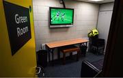 16 August 2020; The Green Room is seen as Kilruane McDonagh's play Loughmore Castleiney in the Tipperary County Senior Hurling Championship on live television in an empty Croke Park Stadium on the original scheduled date of the 2020 GAA Hurling All-Ireland Senior Championship Final. Due to current restrictions laid down by the Irish government to prevent the spread of coronavirus, the dates for the staging of the GAA inter-county season have been pushed back, with the first round of games now due to start in October. The 2020 All-Ireland Senior Hurling Championship was due to be the 133rd staging of the All-Ireland Senior Hurling Championship, the Gaelic Athletic Association's premier inter-county hurling tournament, since its establishment in 1887. For the first time in 96 years the All-Ireland hurling final is now due to be played in December with the 2020 final due on Sunday, December 13th, the same weekend on which Dublin beat Galway in the 1924 final. Photo by Brendan Moran/Sportsfile