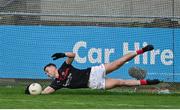 15 August 2020; Clontarf goalkeeper Ross O'Hanlon makes a save during the Dublin County Senior 1 Football Championship Group 3 Round 3 match between Clontarf and St. Vincent's at Parnell Park in Dublin. Photo by Ramsey Cardy/Sportsfile