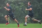 17 August 2020; Rhys Ruddock, left, and Will Connors during Leinster Rugby squad training at UCD in Dublin. Photo by Ramsey Cardy/Sportsfile