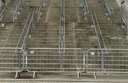 16 August 2020; Barriers are seen blocking entrance steps in Croke Park Stadium on the original scheduled date of the 2020 GAA Hurling All-Ireland Senior Championship Final. Due to current restrictions laid down by the Irish government to prevent the spread of coronavirus, the dates for the staging of the GAA inter-county season have been pushed back, with the first round of games now due to start in October. The 2020 All-Ireland Senior Hurling Championship was due to be the 133rd staging of the All-Ireland Senior Hurling Championship, the Gaelic Athletic Association's premier inter-county hurling tournament, since its establishment in 1887. For the first time in 96 years the All-Ireland hurling final is now due to be played in December with the 2020 final due on Sunday, December 13th, the same weekend on which Dublin beat Galway in the 1924 final. Photo by Brendan Moran/Sportsfile