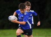 18 August 2020; Seosamh Quinn, age 11, in action during the Bank of Ireland Leinster Rugby Summer Camp at Blackrock in Dublin. Photo by Matt Browne/Sportsfile