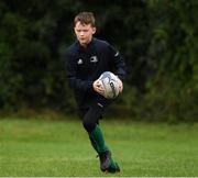 18 August 2020; Daan Lucey, age 12, in action during the Bank of Ireland Leinster Rugby Summer Camp at Blackrock in Dublin. Photo by Matt Browne/Sportsfile