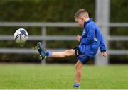 19 August 2020; Cillian Glennon, age 6, in action during the Bank of Ireland Leinster Rugby Summer Camp at Navan in Meath. Photo by Matt Browne/Sportsfile