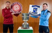 19 August 2020; Killester Donnycarney club captain Mick Kelly, left, and St Mochta's club captain Karl Somers with the FAI New Balance Intermediate Cup during a media day at FAI Headquarters in Abbotstown, Dublin, ahead of the FAI New Balance Intermediate Final which takes place on Saturday August 22nd at Tallaght Stadium. Photo by Seb Daly/Sportsfile