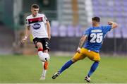19 August 2020; Sean Gannon of Dundalk in action against Denis Marandici of NK Celja during the UEFA Champions League First Qualifying Round match between NK Celja and Dundalk at Ferenc Szusza Stadion in Budapest, Hungary. Photo by Vid Ponikvar/Sportsfile