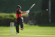 20 August 2020; Jeremy Lawlor of Munster Reds plays a shot during the 2020 Test Triangle Inter-Provincial Series match between Leinster Lightning and Munster Reds at Pembroke Cricket Club in Dublin. Photo by Seb Daly/Sportsfile