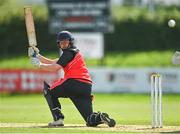 20 August 2020; Matthew Foster of Munster Reds plays a shot which is caught by Leinster Lightning's Josh Little during the 2020 Test Triangle Inter-Provincial Series match between Leinster Lightning and Munster Reds at Pembroke Cricket Club in Dublin. Photo by Seb Daly/Sportsfile