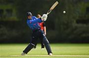 20 August 2020; Gareth Delany of Leinster Lightning plays a shot to score a boundary during the 2020 Test Triangle Inter-Provincial Series match between Leinster Lightning and Munster Reds at Pembroke Cricket Club in Dublin. Photo by Seb Daly/Sportsfile