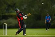 20 August 2020; Jonathan Garth of Munster Reds plays a shot to score a boundary during the 2020 Test Triangle Inter-Provincial Series match between Leinster Lightning and Munster Reds at Pembroke Cricket Club in Dublin. Photo by Seb Daly/Sportsfile