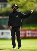 20 August 2020; Umpire Aidan Seavers signals a boundary during the 2020 Test Triangle Inter-Provincial Series match between Leinster Lightning and Munster Reds at Pembroke Cricket Club in Dublin. Photo by Seb Daly/Sportsfile