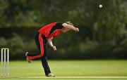 20 August 2020; Matthew Foster of Munster Reds bowls a delivery during the 2020 Test Triangle Inter-Provincial Series match between Leinster Lightning and Munster Reds at Pembroke Cricket Club in Dublin. Photo by Seb Daly/Sportsfile