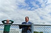 9 August 2020; RTÉ Gaelic Games Correspondent Brian Carthy takes notes during the Mayo County Senior Football Championship Group 1 Round 3 match between Castlebar Mitchels and Breaffy at Páirc Josie Munnelly in Castlebar, Mayo. Photo by Brendan Moran/Sportsfile