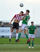 21 August 2020; Jake Dunwoody of Derry City in action against Cian Coleman of Cork City during the SSE Airtricity League Premier Division match between Derry City and Cork City at the Ryan McBride Brandywell Stadium in Derry. Photo by Seb Daly/Sportsfile