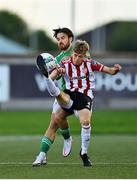 21 August 2020; Ciaron Harkin of Derry City in action against Dylan McGlade of Cork City during the SSE Airtricity League Premier Division match between Derry City and Cork City at the Ryan McBride Brandywell Stadium in Derry. Photo by Seb Daly/Sportsfile